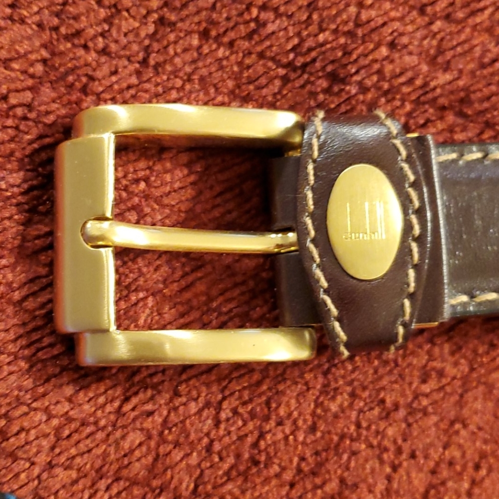 DUNHILL brown leather belt